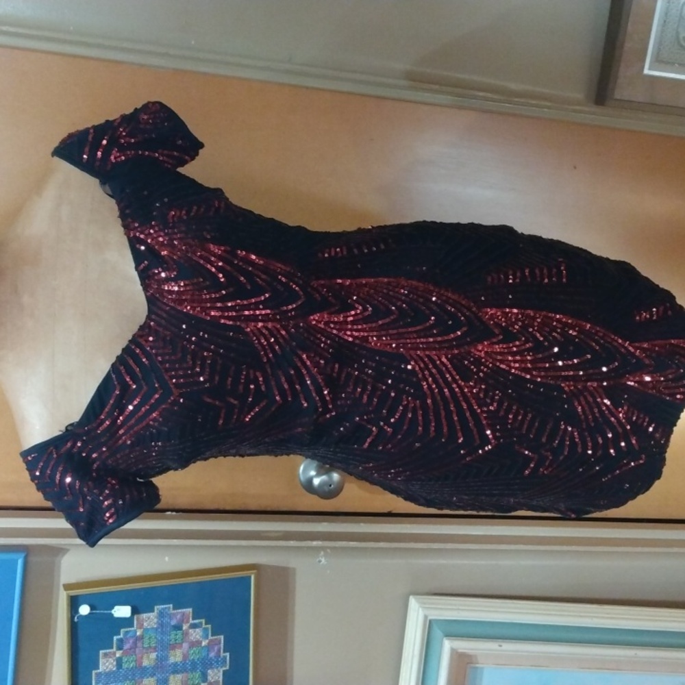 Papaya secquened dress
